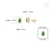 14K Gold Fine Pear Cut Emerald Halo Diamond Stud Earrings For Mom Thumbnail
