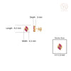 14K Gold Marquise Cut Ruby & Diamond Dainty Stud Earrings Thumbnail