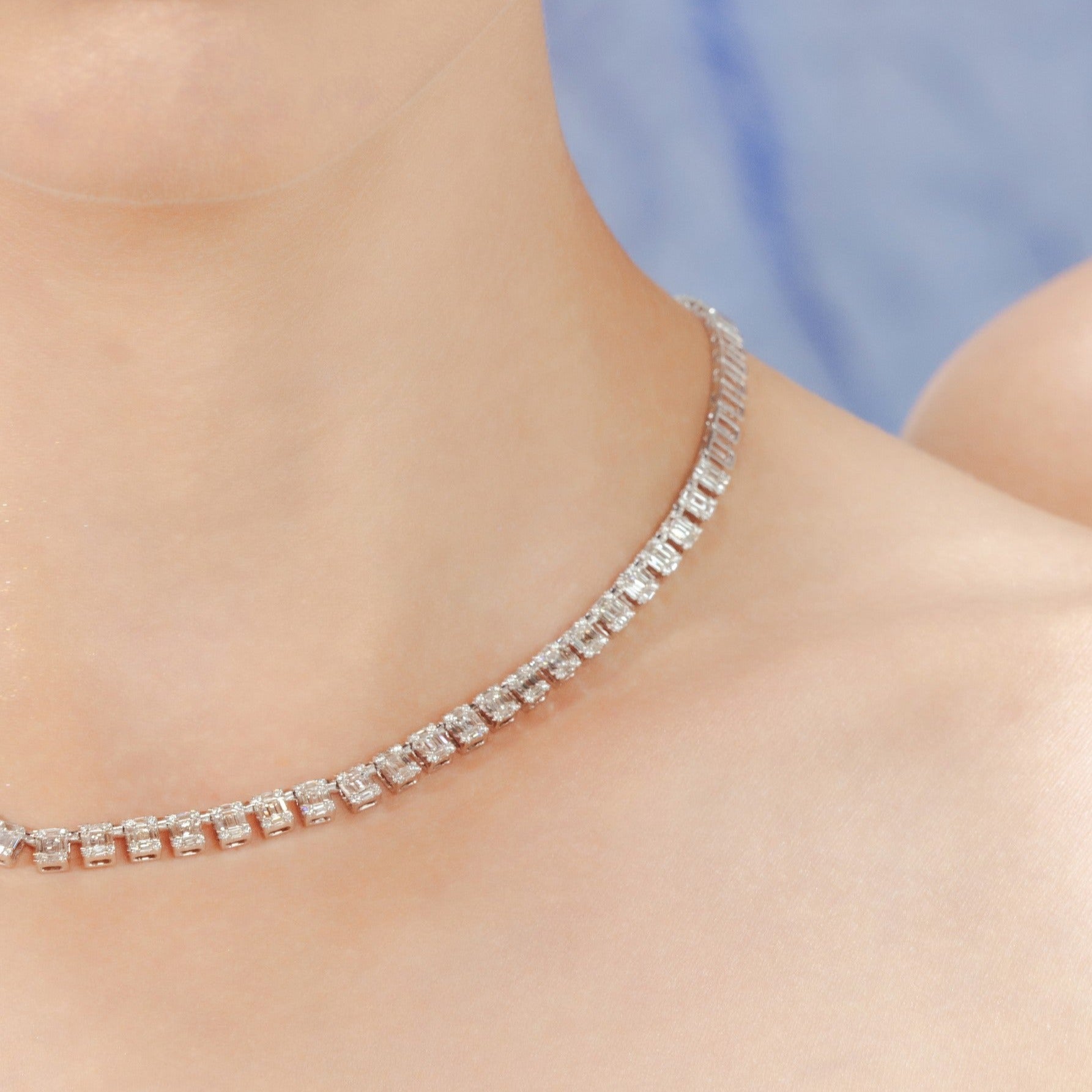 18K Gold Diamond Choker Necklace
