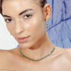 18K Gold Emerald & Diamond Designer Hoops Thumbnail