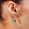 18K Gold Emerald & Diamond Dangle Earrings Thumbnail