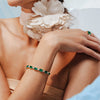 18K Gold Octagon Emerald Diamond Tennis Bracelet Thumbnail