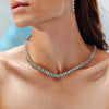 18K Gold Round Emerald & Diamond Choker Necklace Thumbnail