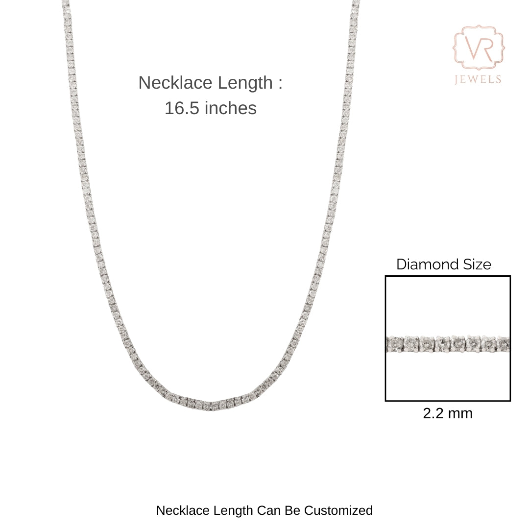 Vintage Style 6.72 Ct  Natural Diamond Wedding Necklace in 14K Gold