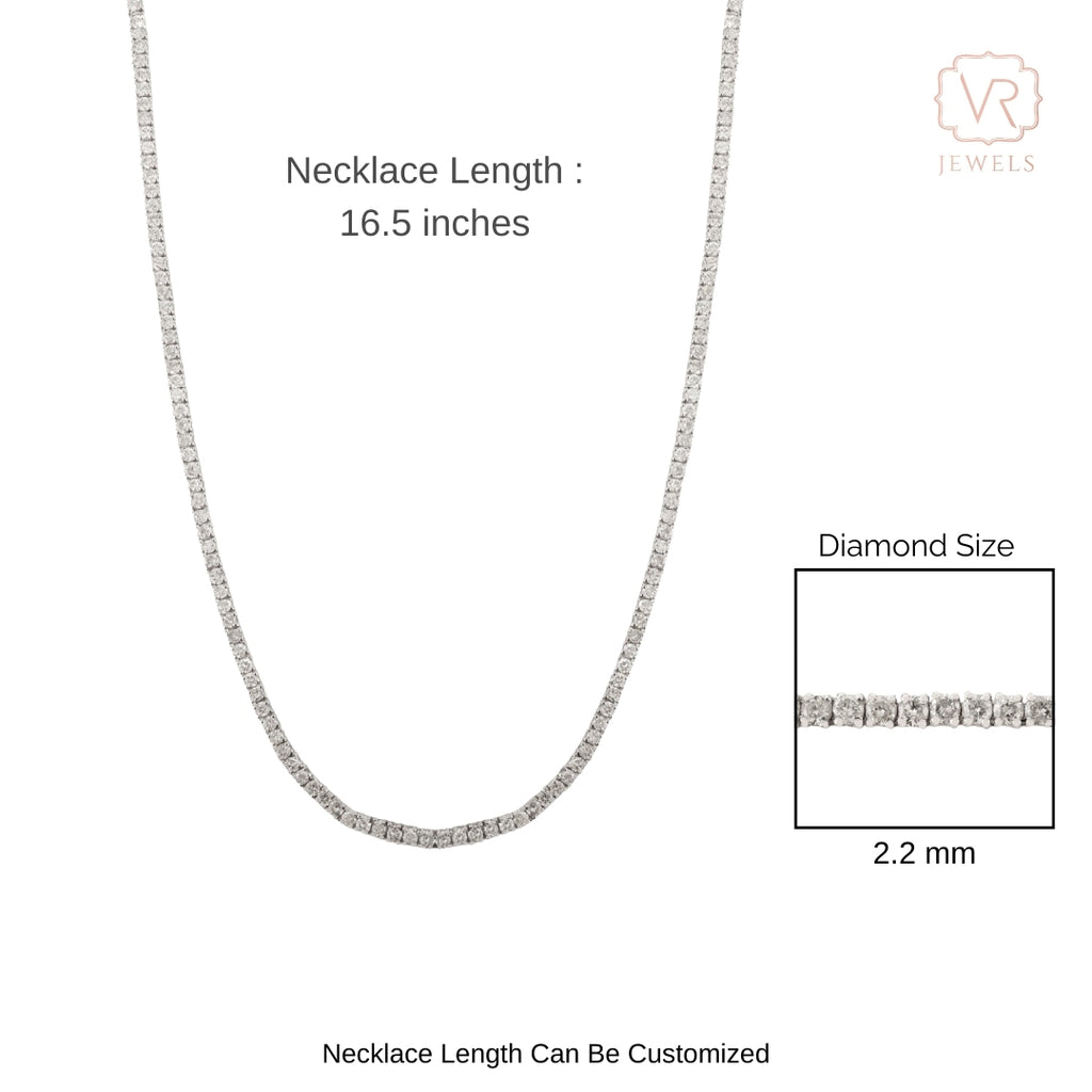 Vintage Style 6.72 Ct  Natural Diamond Wedding Necklace in 14K Gold Image