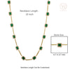 14K Gold Octagon 6.2 Ct Emerald & Diamond Halo Vintage Necklace Thumbnail