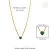 Mid Century 1.29ct Emerald Heart Necklace With Diamonds in 14k Gold Thumbnail