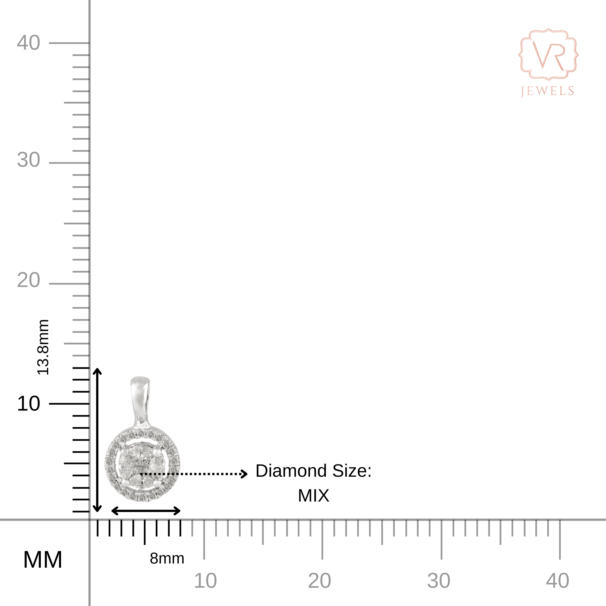 14K Natural Diamond Halo Round Pendant For Christmas