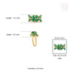 14K Gold Cluster Floral Emerald Diamond Art Deco Ring Thumbnail
