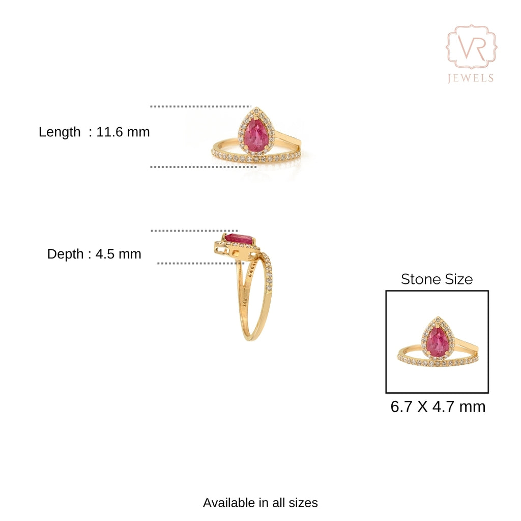 14K Gold Floating 1 Ct Ruby Diamond Contemporary Ring Image