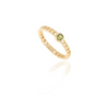 14K Peridot Solid Link Chain Ring Thumbnail