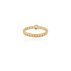 14K Gold Blue Topaz Solid Chain Ring Thumbnail