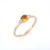 14K Gold Cabochon Citrine and Diamond Ring Thumbnail