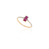 14K Gold Baguette Ruby and Diamond Wedding Ring Thumbnail