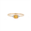 14K Gold Cabochon Citrine and Diamond Ring Thumbnail