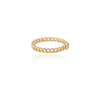 14K Gold Blue Topaz Solid Chain Ring Thumbnail