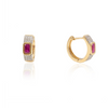 14K Gold Ruby Diamond Bridal Hoops Thumbnail