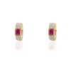 14K Gold Ruby Diamond Bridal Hoops Thumbnail