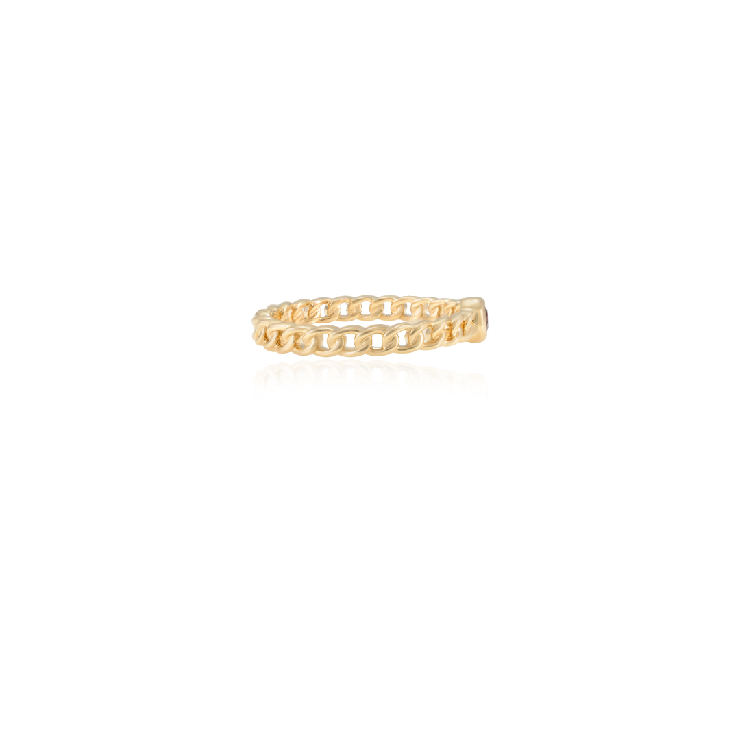 14K Yellow Gold Garnet Ring