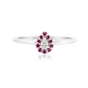 14K Solid White Gold Ruby Pear Cut Ring Thumbnail