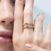 14K Peridot Solid Link Chain Ring Thumbnail