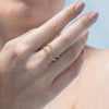14K Gold Round Citrine Chain Ring Thumbnail