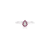 14K Solid White Gold Ruby Pear Cut Ring Thumbnail