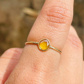14K Stackable Yellow Sapphire Ring