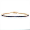 14K Solid Gold Blue Sapphire Tennis Bracelet Thumbnail