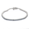 18K Gold Blue Sapphire Sleek Tennis Bracelet Thumbnail
