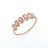 18K Gold Pink Sapphire Half Eternity Band Thumbnail