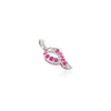 14K Solid White Gold Gypsy Set Ruby Gemstone Pendant Thumbnail