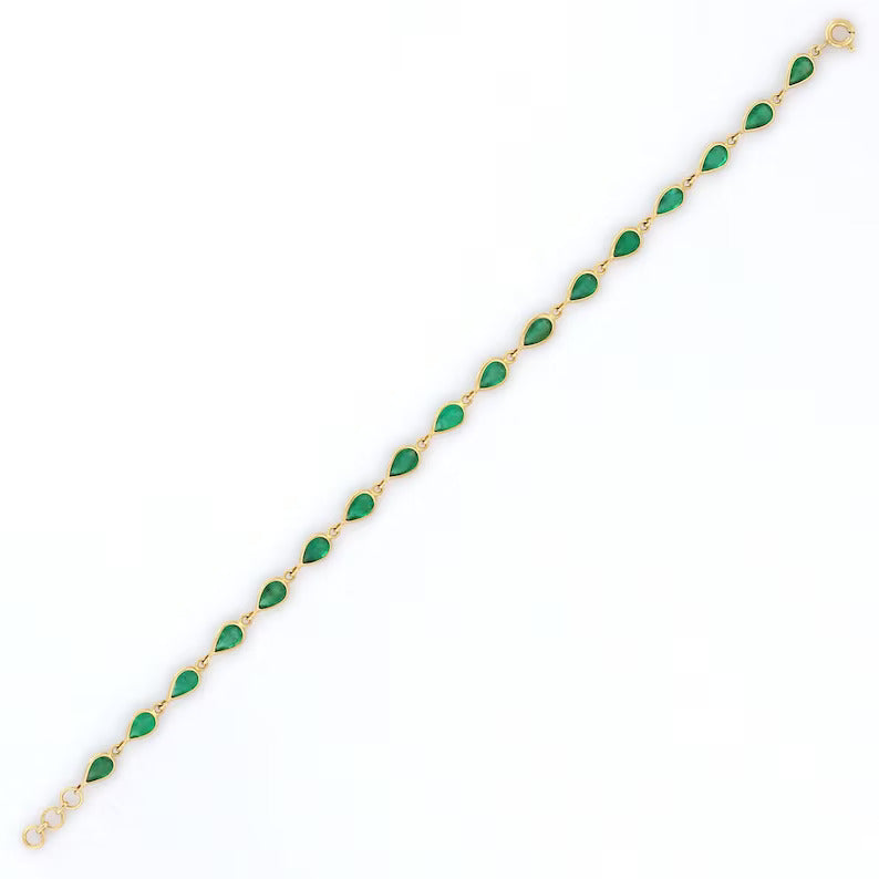 18K Gold Emerald Bracelet Image