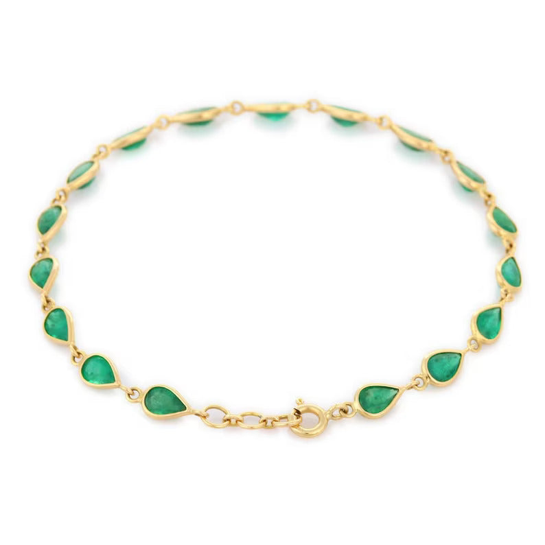18K Gold Emerald Bracelet Image