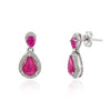 Pear Cut Ruby Diamond Dainty Dangling Earrings Thumbnail