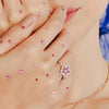 18K Gold Pink Sapphire Cherry Blossom Flower Ring Thumbnail