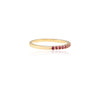 18K Gold Ruby Stackable Half Eternity Band Thumbnail