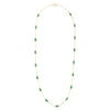 Modern 18K Yellow Gold Oval Cut 7.6 Ct Green Emerald Chain Necklace Thumbnail