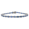 14K Solid Gold Blue Sapphire Diamond Tennis Bracelet Thumbnail