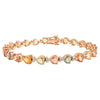 14K Multi Sapphire Heart Tennis Bracelet Thumbnail