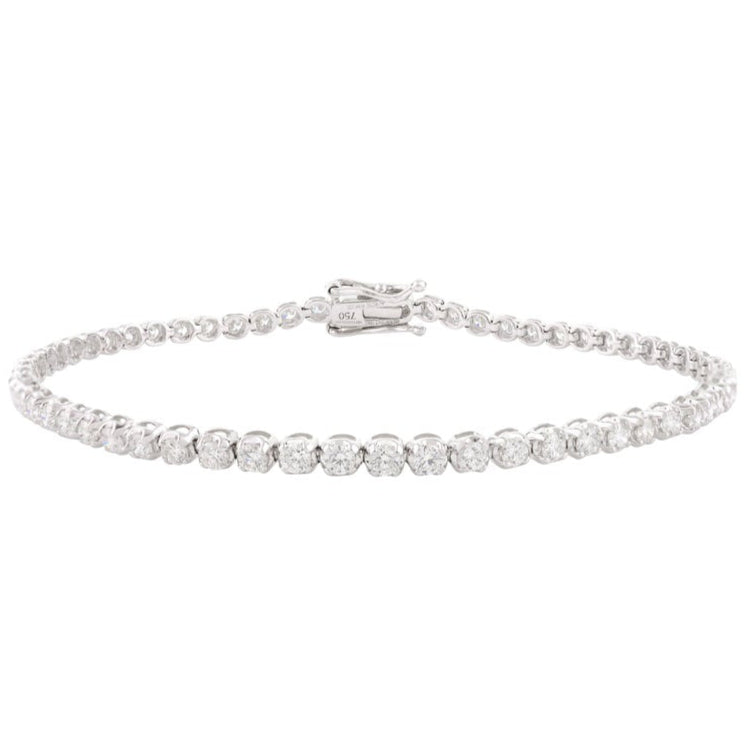 18K White Gold Diamond Sleek Bracelet