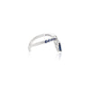 14K Solid White Gold Blue Sapphire Chevron Ring Thumbnail