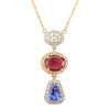 18K Yellow Gold Multi Gemstone Pendant Necklace Thumbnail