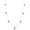 14K Solid Yellow Gold Emerald Charm Necklace Thumbnail