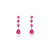 14K Solid White Gold Ruby Dangle Earrings Thumbnail