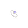 14K Solid White Gold Tanzanite Diamond Chevron Ring Thumbnail