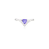 14K Solid White Gold Tanzanite Diamond Chevron Ring Thumbnail