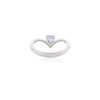 14K Solid White Gold Tanzanite Diamond Chevron Ring Thumbnail