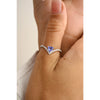 14K Solid White Gold Tanzanite Diamond Chevron Ring Thumbnail