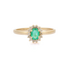 14K Yellow Gold Emerald Diamond Ring Thumbnail